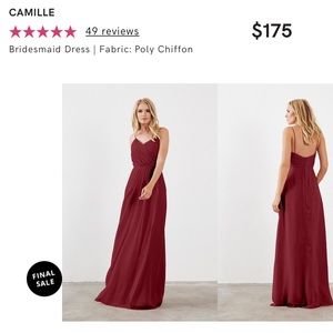 Red floor-length dress, size 10